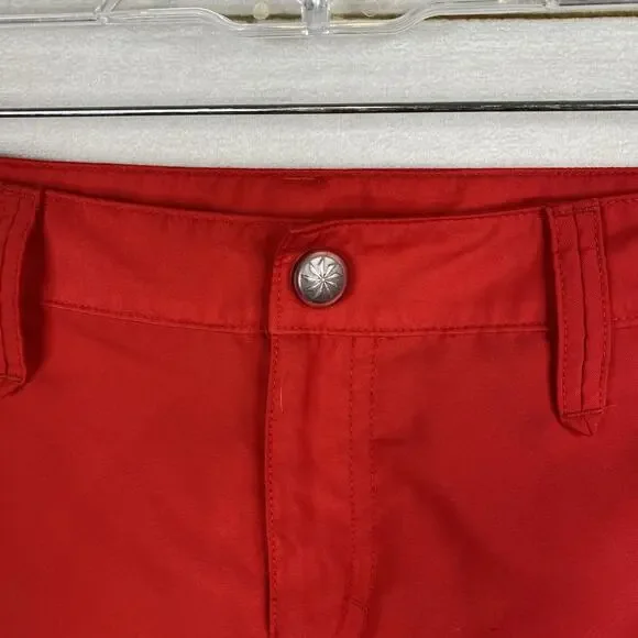 Athleta Shorts Womens 10 Red Coastal Eyelet Floral Embroidered Cut Out - Picture 3 of 13